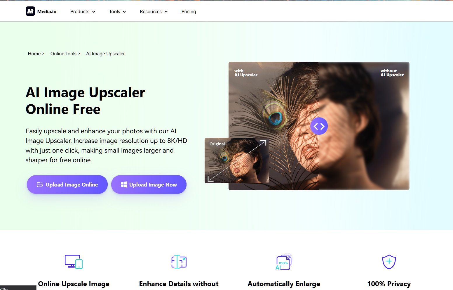 Media.io Al lmage Upscaler