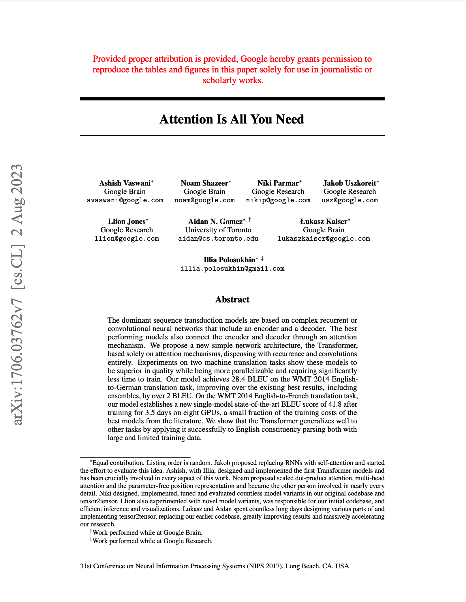 Transformer论文原文